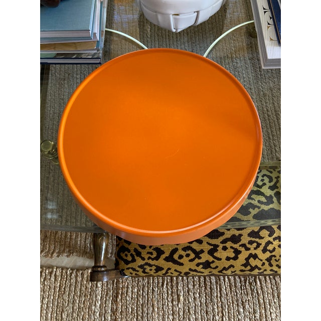 Paint Hand Painted Lacquered Scallop Tray Orange For Sale - Image 7 of 12