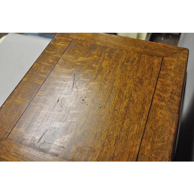 Antique Arts & Crafts Quartersawn Oak Fitted Silverware Case Flatware Chest Box For Sale - Image 18 of 18