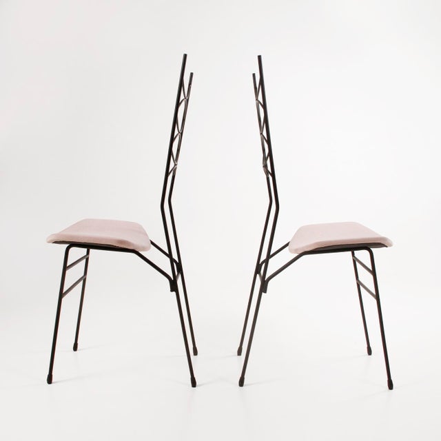 French Velvet Chairs, 1950s, Set of 2 For Sale - Image 6 of 11