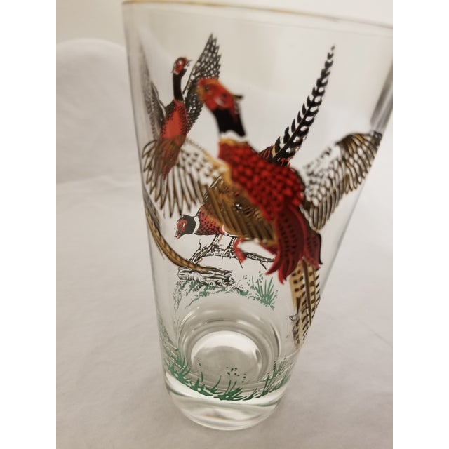 Vintage Hazel Atlas Golden Pheasant Glass Barware Set of 6 Chairish