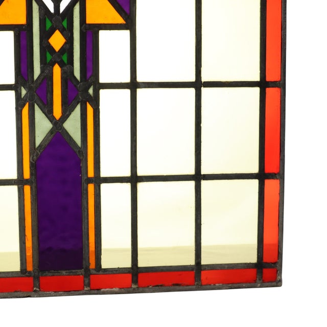 Art Deco Amsterdam School Stained Glass Window, 1930s For Sale - Image 14 of 16