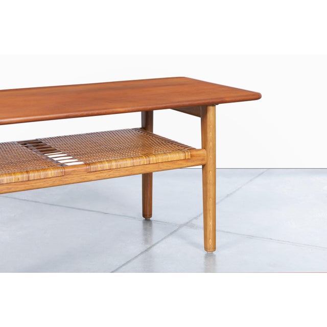 1950s Danish Modern Teak and Cane Coffee Table by Hans J. Wegner for Andreas Tuck For Sale In Los Angeles - Image 6 of 12