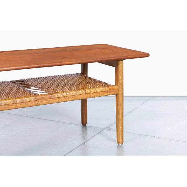 Mid-Century Modern Teak and Cane Coffee Table by Hans J. Wegner for Andreas Tuck For Sale In Los Angeles - Image 6 of 12