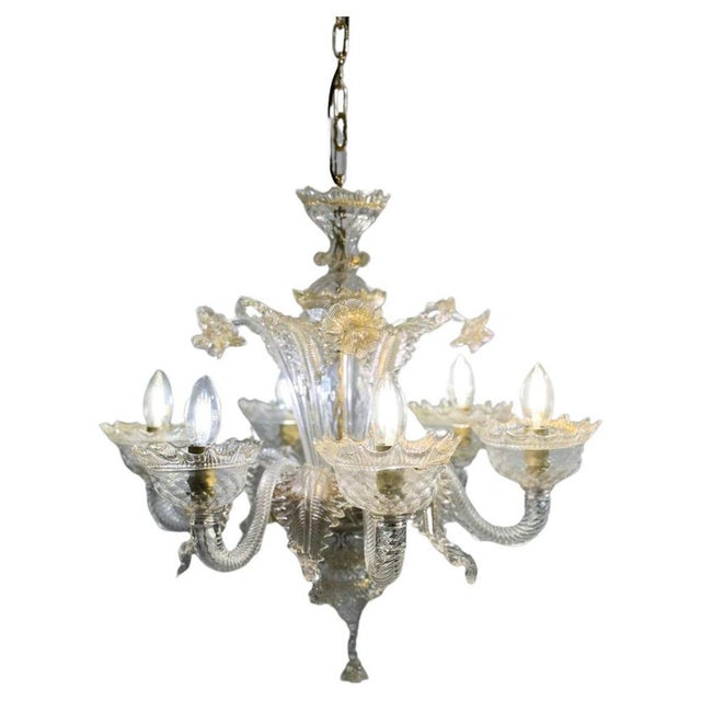 Glass Murano Glass Chandelier For Sale - Image 7 of 7