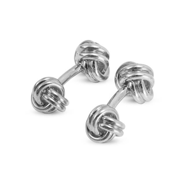 Tiffany and Co. Men’s Tiffany & Co. 925 Sterling Silver Double Knot Cufflinks, A Pair For Sale - Image 4 of 9
