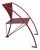Red Metal Lounge Chair, 1950s For Sale