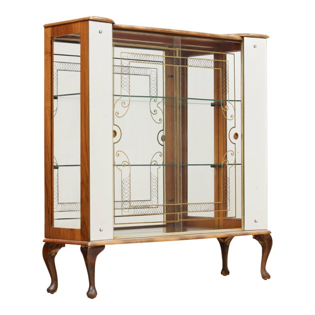 Vintage 1950s Atomic Curio Display Cabinet For Sale