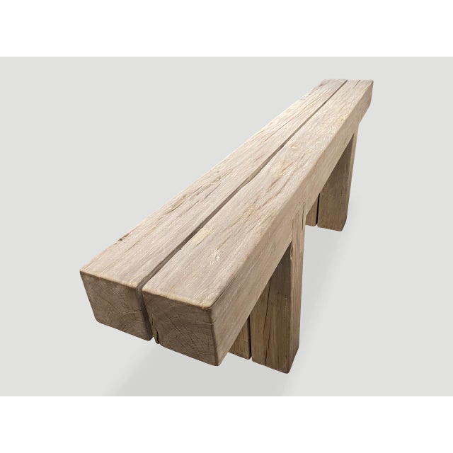 Andrianna Shamaris Teak Wood Log Console Table For Sale - Image 14 of 18