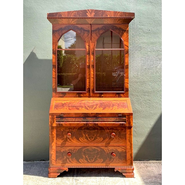 Vintage Empire Drop Front Secretary Desk For Sale - Image 12 of 12