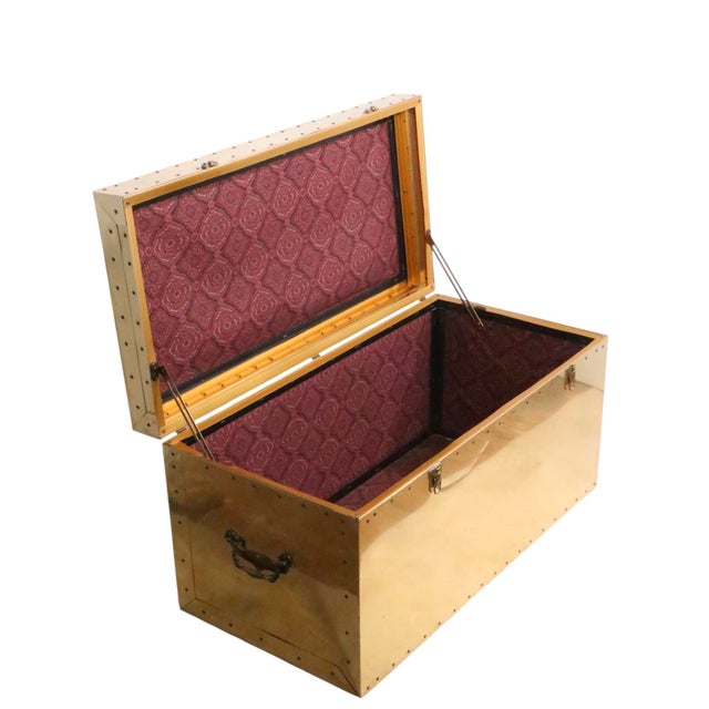 Brass Vintage Brass Trunk Att. To Dresher After Sarreid C. 1970's For Sale - Image 8 of 15
