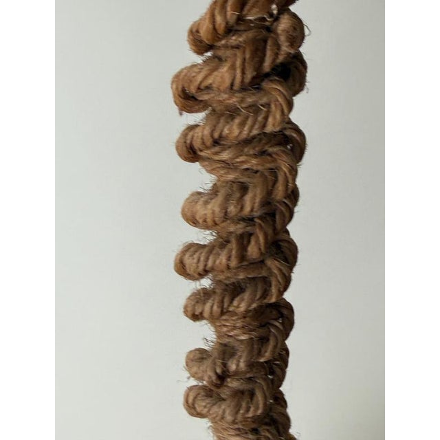 Hand-Knotted Jute Macrame Pendant Lamp with Sculptural Shade, 1970s For Sale - Image 12 of 16