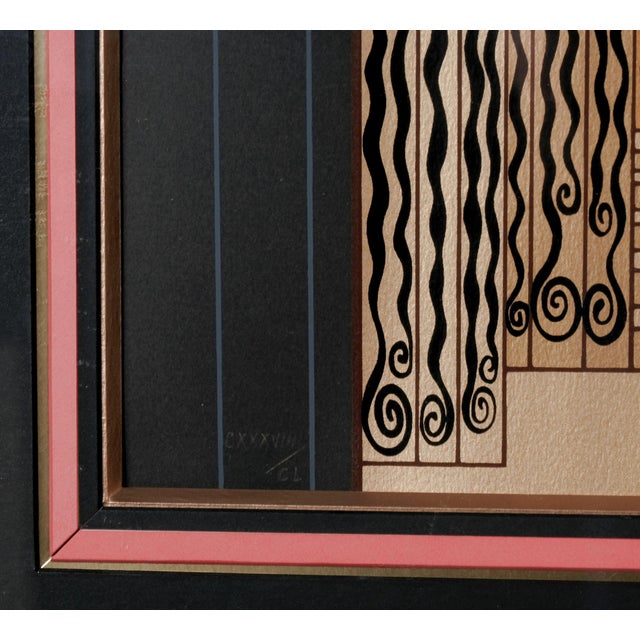 1983 Erte "Eyes of Jealousy" Signed & Numbered Limited Edition Cxxxviii/Cl Framed and Matted Serigraph Print For Sale - Image 4 of 6