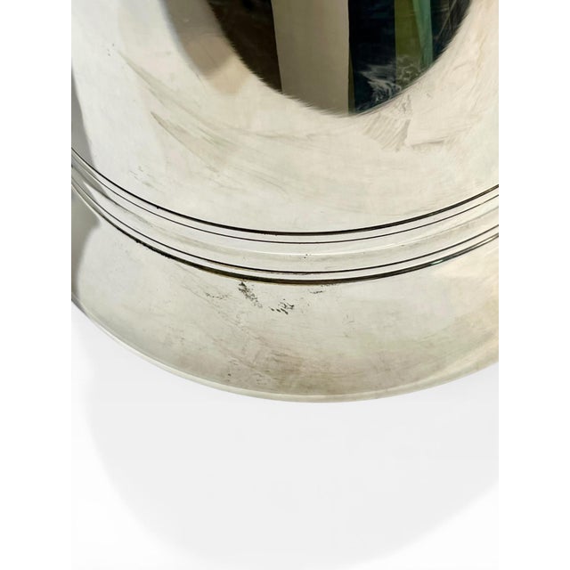 Metal Vintage French Art Deco Silver Plate Ice Bucket With Ice Spoon For Sale - Image 7 of 14