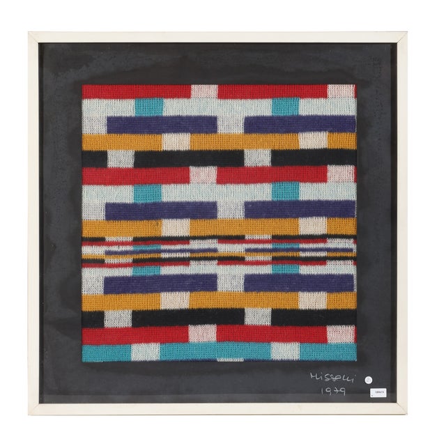 Modern framed tapestry Ottavio Missoni (Ragusa, 11 febbraio 1921 – Sumirago, 9 maggio 2013) Italy 1979 Signed and dated...