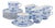 Blue Fluted Full Lace Coffee Cups with Saucers from Royal Copenhagen, 1960s, Set of 16 For Sale