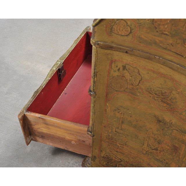 19th Century Venetian Lacquer Painted Secretary Bookcase Desk For Sale - Image 9 of 18