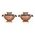 19th Century Pair of Neoclassical Painted and Gilt Flatback Urns in the Egyptian Taste For Sale