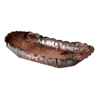 Mid-Century Gregorian Handmade Hammered Copper Tray For Sale