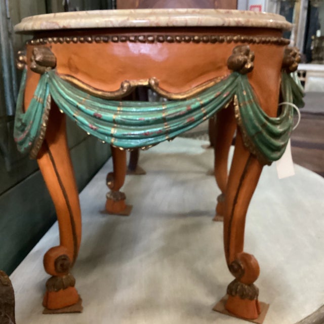 Early 20th Century Petite Burnt-Orange Side Table From Italy For Sale - Image 11 of 12
