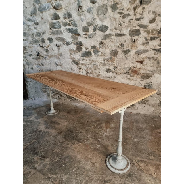 Rustic Antique French Bistro Table Dining Table, 1900s For Sale - Image 3 of 17