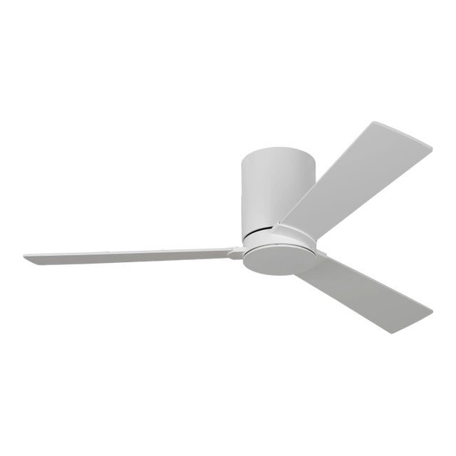 Visual Comfort Fan Rozzen Hugger 44" Ceiling Fan in Matte White For Sale