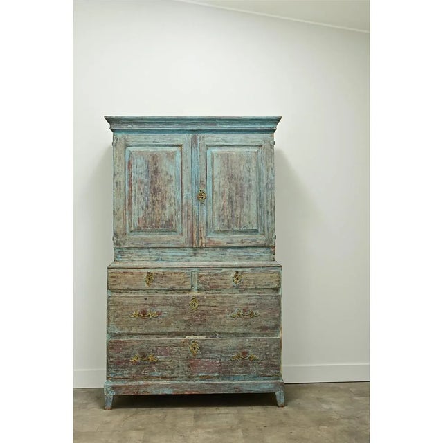 Swedish Gustavian Painted Cabinet For Sale - Image 4 of 12
