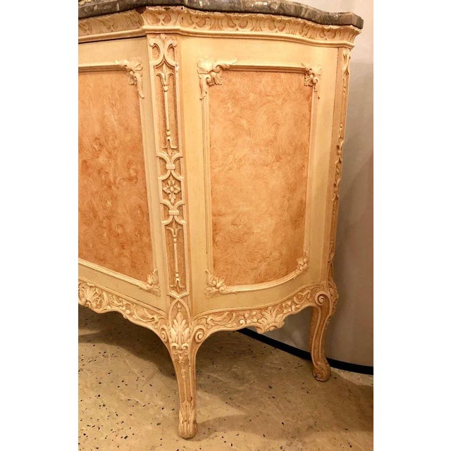 Hostetler Custom Faux Painted Marble Top Commodes, Chests or Nightstands - a Pair For Sale - Image 9 of 11