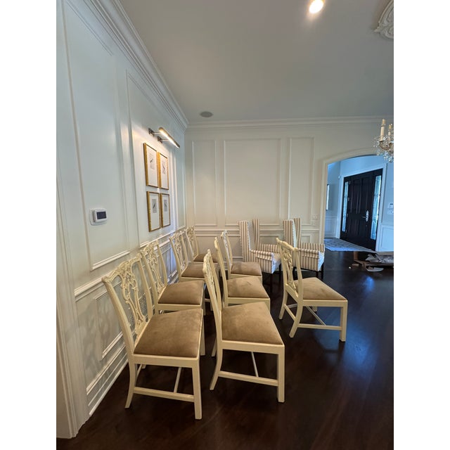 Chippendale Dining Chairs With Coordinating Host Chairs by Hickory Chair Set of 8 Side Chairs, 2 Host Chairs. For Sale - Image 11 of 17