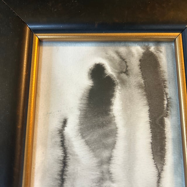 Abstract Contemporary Original Abstract Black Ink Watercolor Painting For Sale - Image 3 of 4