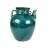 Antique Chinese stoneware wine jug with a rich teal green glaze and black glaze around the rim. c. 1800s Dimensions:...