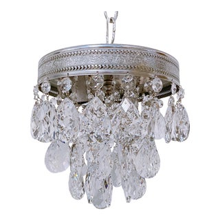 Mid 20th Century Italian Silver Upside Down Layered Chandelier For Sale