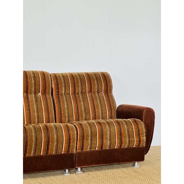 Vintage Velvet Modular Sofa, 1970s, Set of 5 For Sale - Image 12 of 18