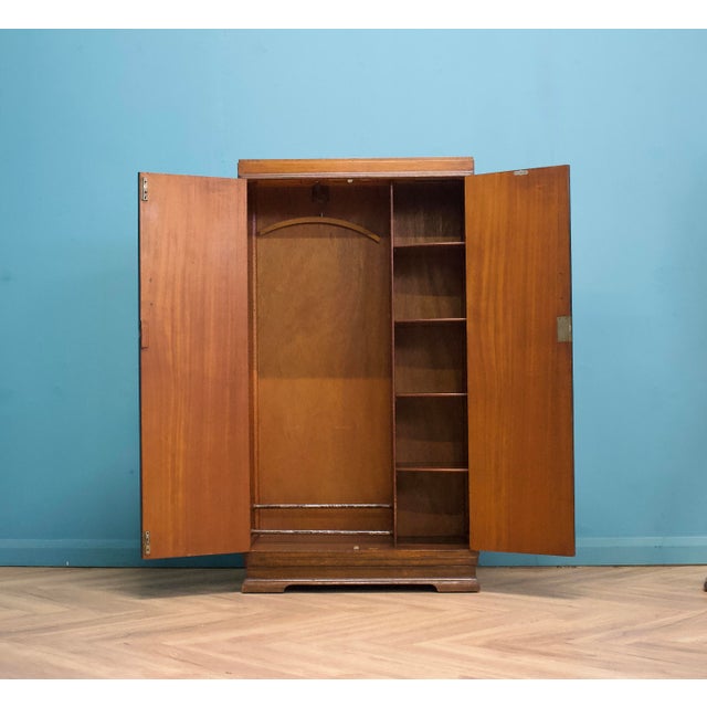 1930s Art Deco Compact Wardrobe in Walnut, 1930s For Sale - Image 5 of 12