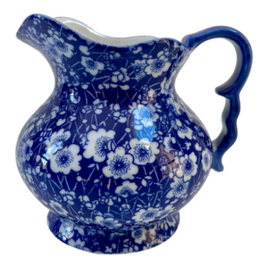 Vintage English Victoria Ware Ironstone Blue & White Pitcher