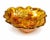 Vintage Iridescent Amber Carnival Glass Grape & Leaf Ruffled Bowl 7.75" Floral For Sale - Image 10 of 10