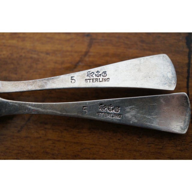 Antique Assorted Twisted Sterling Silver Salt Mustard Spoons 25g- Set of 8 For Sale - Image 11 of 12