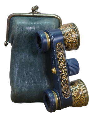 Antique German Emil Busch Multinett Filigree Opera Glasses Original Leather Case