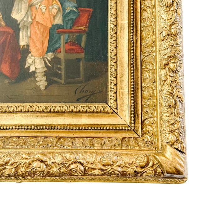 19th Century Italian Cavalier Portrait Oil Paintings in Ornate Giltwood Frames, 1850 & Signed - A Pair For Sale - Image 13 of 15