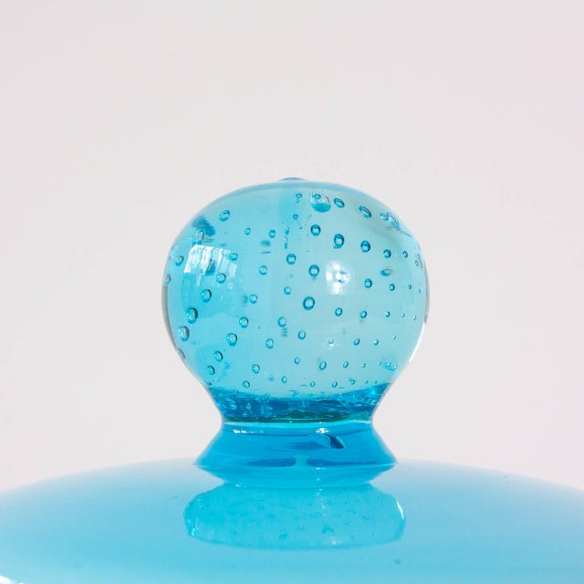 Portuguese Light Blue Opaline Jar, 1960s For Sale - Image 14 of 15