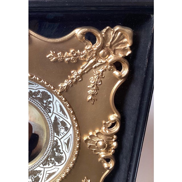 Victorian A 19th Century Hand Painted Porcelain Plate in Original Museum Frame For Sale - Image 3 of 7