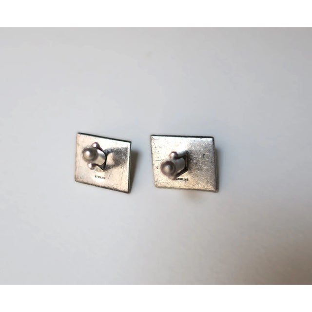 Metal Pearl and Mother of Pearl Cufflinks For Sale - Image 7 of 7