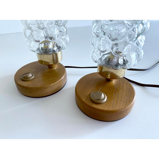 Vintage Bubble Glass Table Lamps, 1970s, Set of 2 For Sale - Image 6 of 14