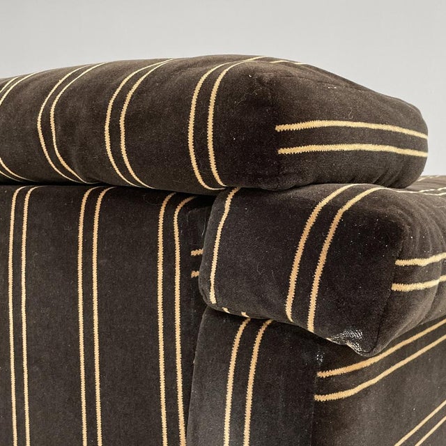 Black Italian Modern Erasmo Alpaca Sofa by Afra and Tobia Scarpa for B&B, 1980s, Set of 3 For Sale - Image 8 of 18