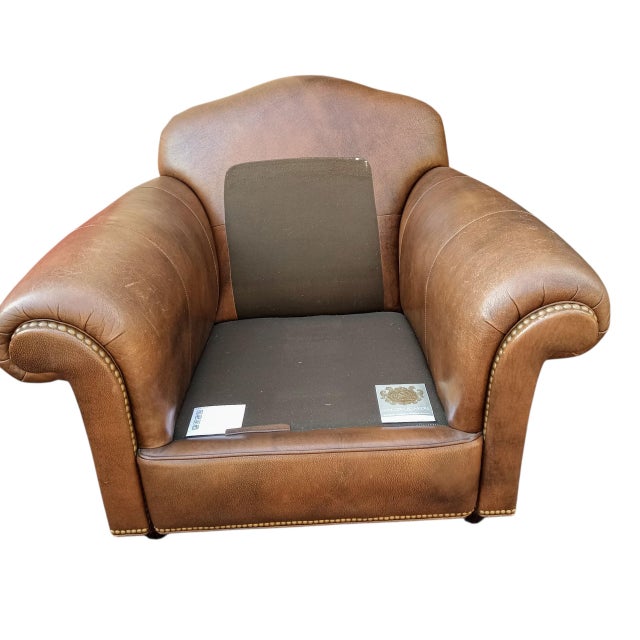 Experience the pinnacle of classic comfort with premium Hancock & Moore leather club chair & matching ottoman Handcrafted...