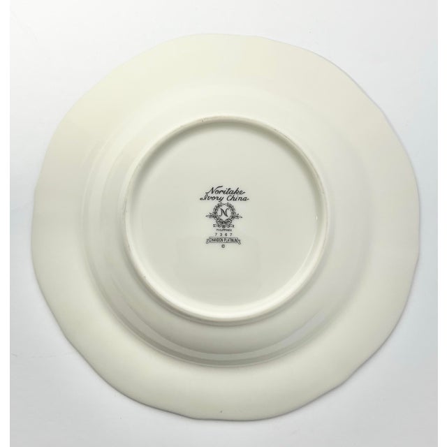 2000 - 2009 Noritake “Chandon, Platinum” Set of 6 Bone China Rim Soup Bowls For Sale - Image 5 of 5