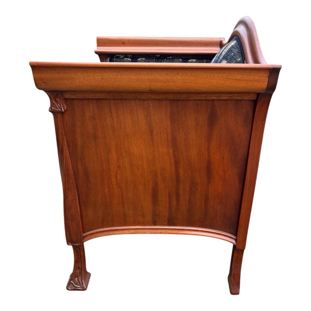 The Art Nouveau Arts and Crafts Occasional Chair is an antique piece with a height of 35 inches, length of 33 inches, and...