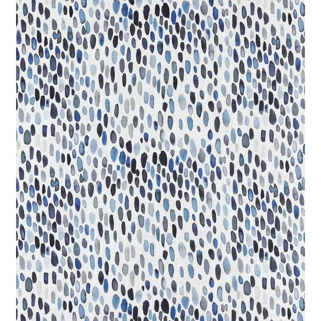 The House of Scalamandré Jamboree Linen Print Fabric, Blues For Sale