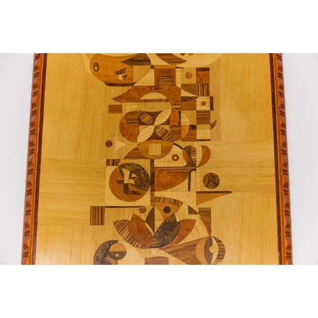 1970s Rene Berg, Wooden Inlays Art, 1975, Beech, Teak and Wood For Sale - Image 5 of 9