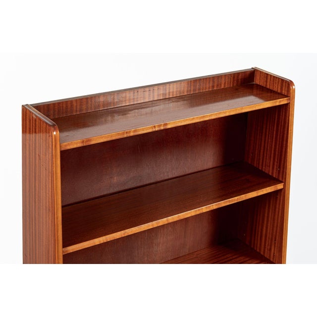Scandinavian Modern Figured Mahogany Secretary Bookcase Cabinet 1960s For Sale - Image 9 of 17