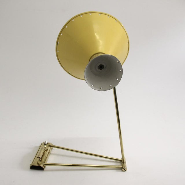Yellow Diabolo Articulated Wall Light attributed to Rene Mathieu for Lunel, 1950s For Sale - Image 12 of 18